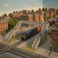 Pedestrian Overpass Assembled Model Overpass with Stairways for Hobbyists