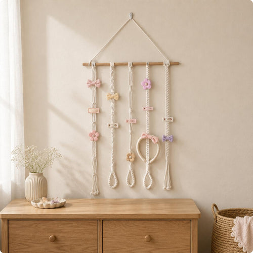 Wall-Hanging Organizer Rack Minimal Cotton Cord Rack Decorative