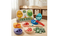 Dinosaur Egg-Shaped Counting Toy Colorful Wooden Counting Toy Color Sorting