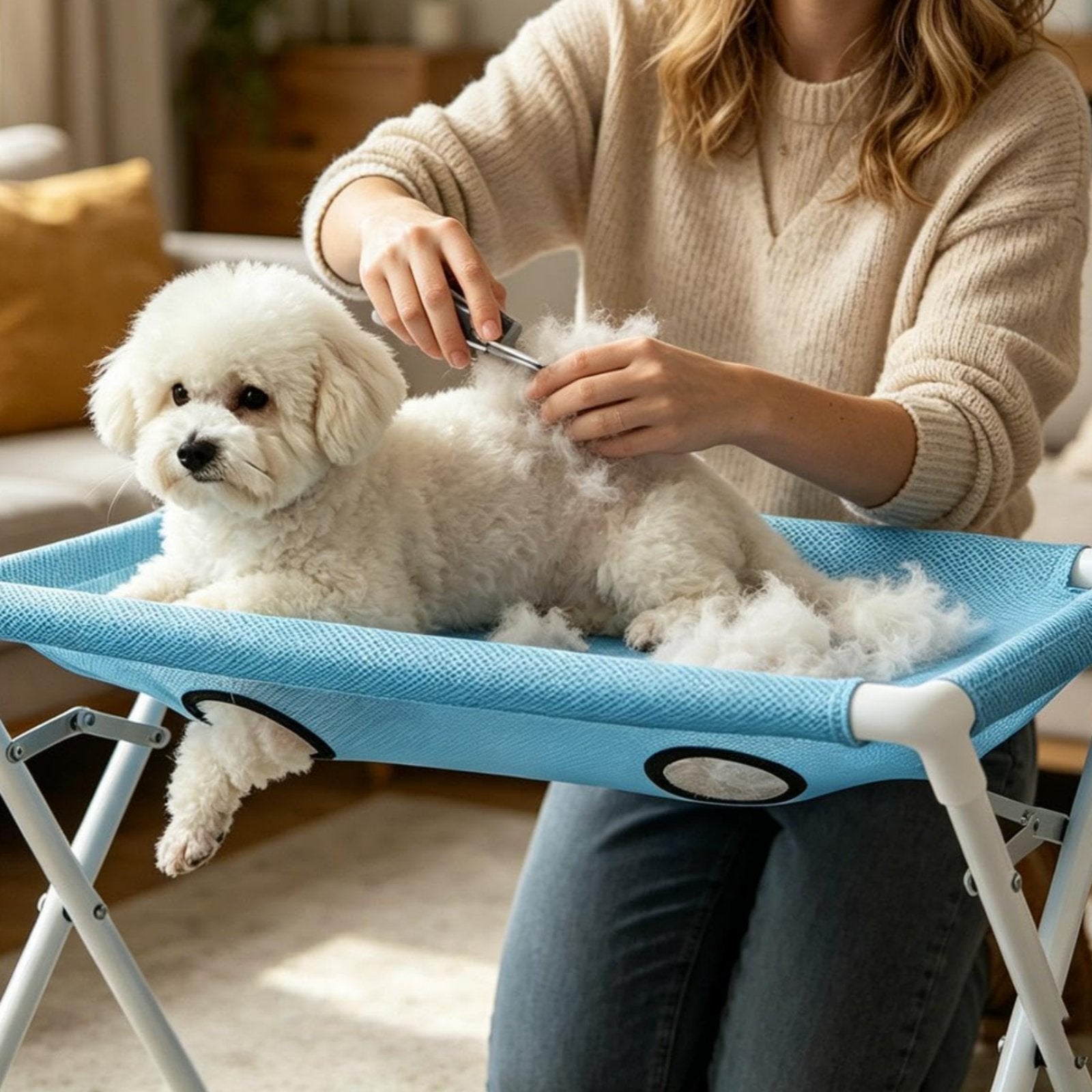 Pet Grooming Sling Anti Scratch Feline Bathing Sling Portable Foldable