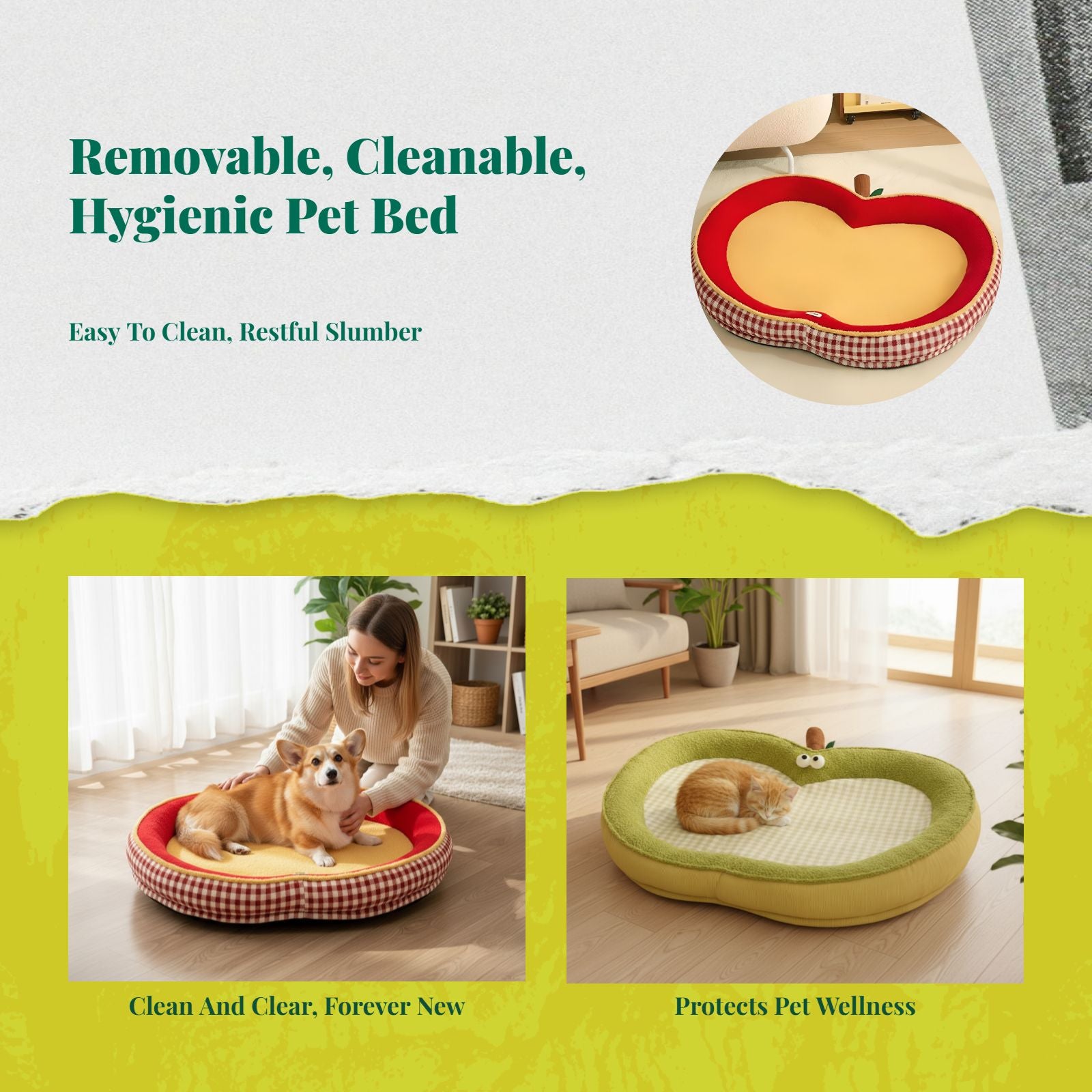 Removable cover pet bed