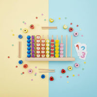 Fruit Bead Toy Double Player Color Matching Bead Board Hand-Eye Coordination