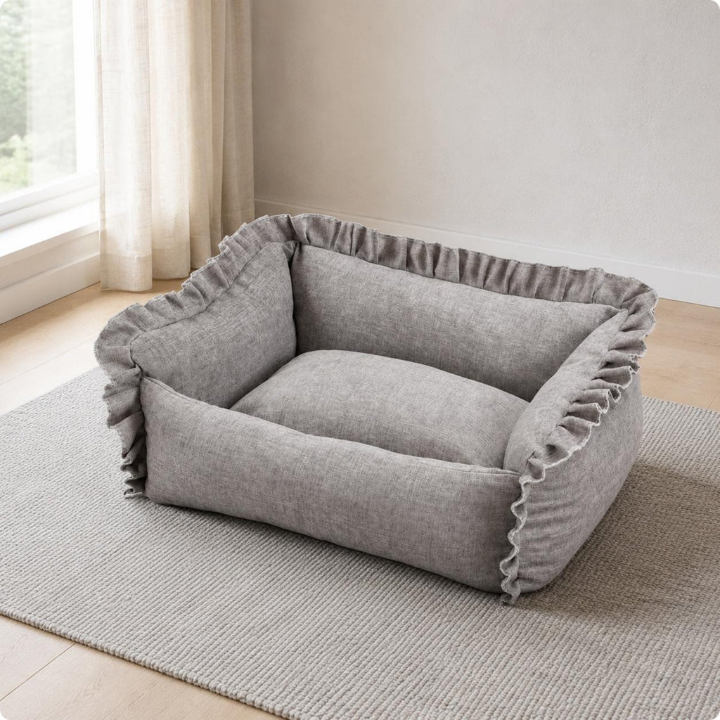 Washable Dog Couch Bed Wear-Resistant Small Dog Couch Faux for Indoor