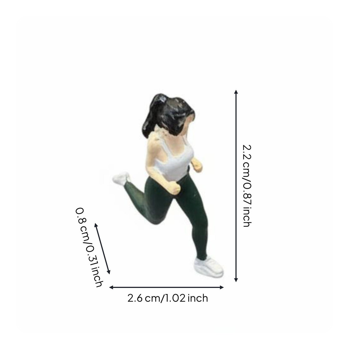 Miniature Running Woman Statue Realistic Running Woman Miniature Dimensional Decor for Model Display