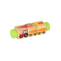 Wooden Rotating Block Puzzle Natural Wood Infant Toy Screen Unrestricted
