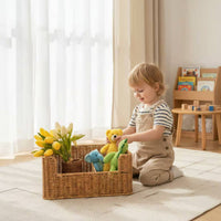 Woven Storage Container Rattan Look Desktop Organizer Basket Easy to Place