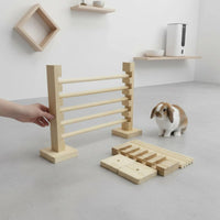 Wooden Bunny Jump Bar Sturdy & Long-Lasting Adjustable Rabbit Hurdle