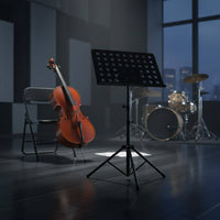 Sheet Music Stand Perforated Instrument Accessory Black Metal