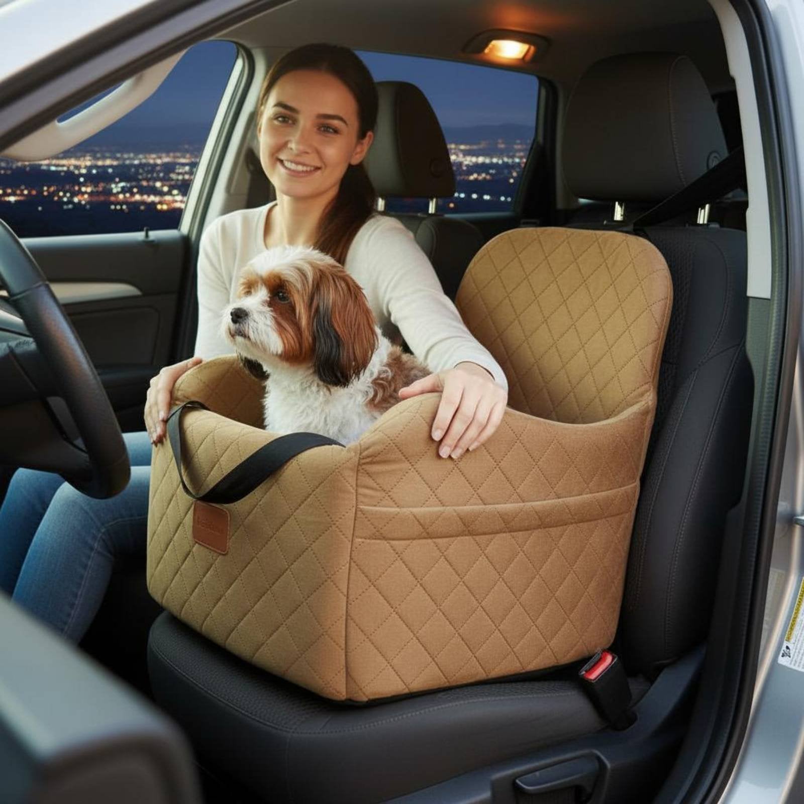Dog Car Booster Seat Soft Padded Car Pet Bed Sturdy Foam for Travel, Dogs