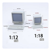 Dollhouse Computer Set Realistic Design Miniature Desktop Computer Set