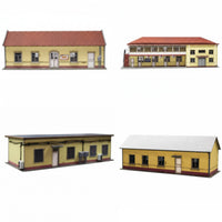 4 Pieces Railway Station Model Kit Miniature HO Scale Building Model Realistic