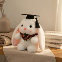 Cap and Gown Rabbit Gift Idea Graduation Rabbit Stuffed Toy Rolled Scroll