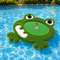 Central Cup Hole Frog Putting Mat Raised Eyes Floating Golf Putting Mat Target Marker Floating Golf Green Artificial Grass