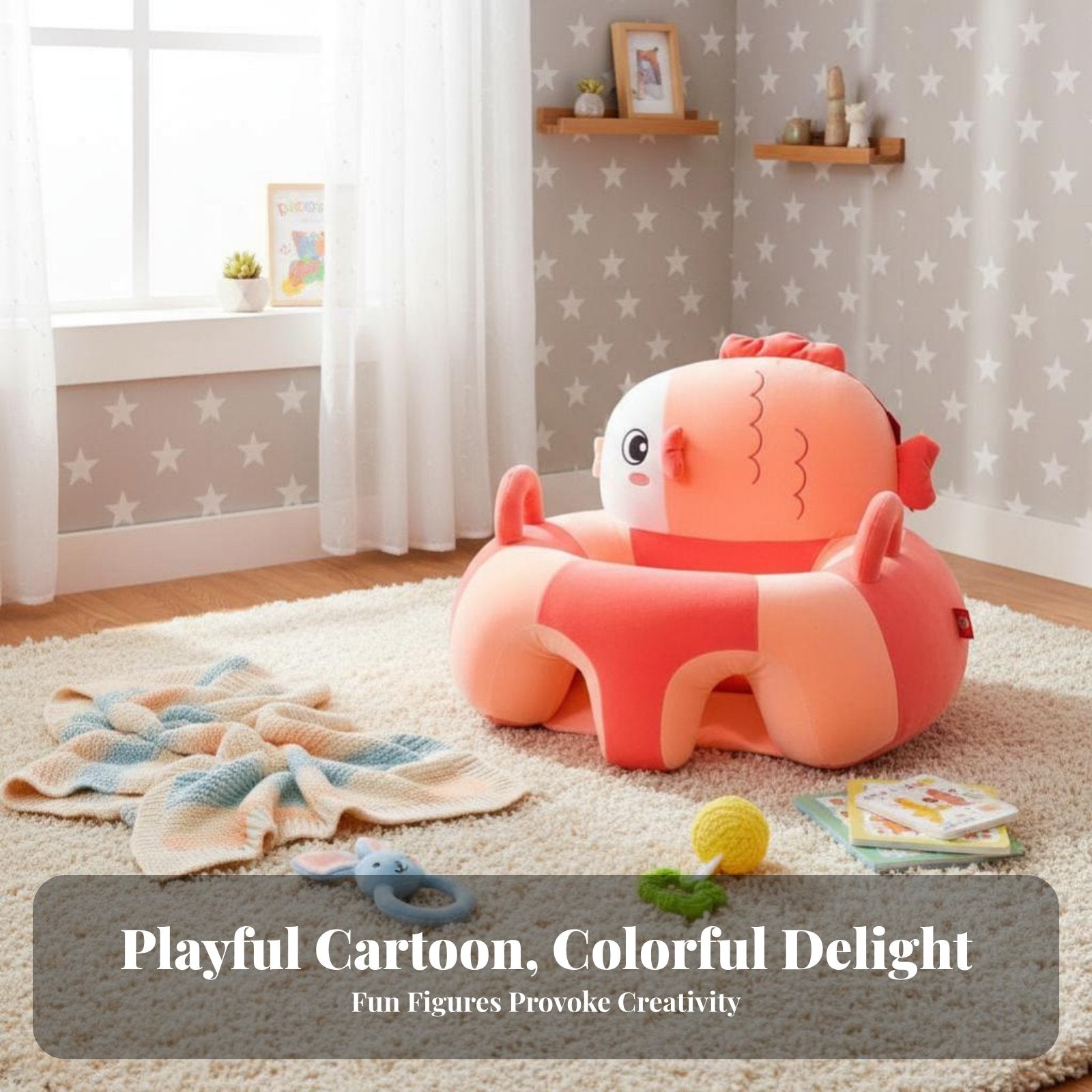 Plush creature Sit-up Trainer Anti-Fall Design Plush Sitting Trainer for Toddlers