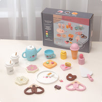 Kids Wooden Tea Set Educational Plaything Collection Screen-Non-Digital