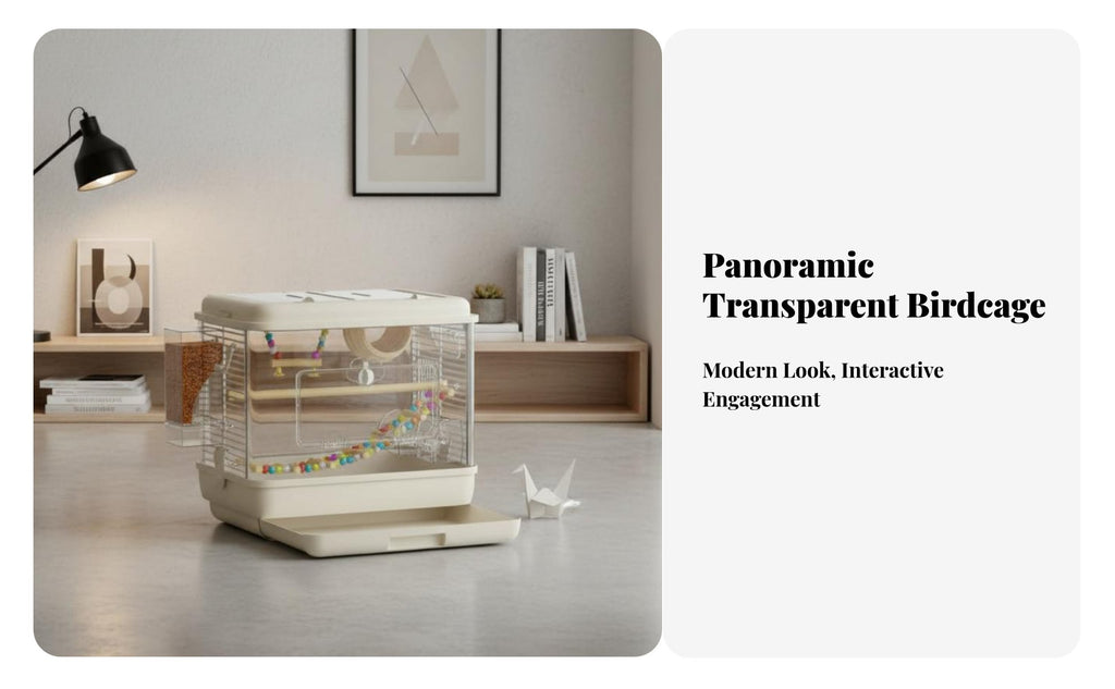 Transparent Parakeet Habitat Openable Top Transparent Bird Box Simple