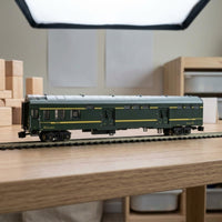 Lighted Baggage Railcar Model Rolling for Display Shelf