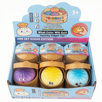 12 Pieces Steamed Bun Squishy Slow Rebound Foam Round Container