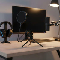 Tripod Sound Input Instrument Stand Universal Sound Input Instrument Plosive Screen Stand Non-Slip Pads Microphones Holder for Streamers, Podcasters