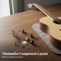 Piezo Pickup No Battery Required Piezo Touch Pickup Easy Installation Guitar Transducer System for Studio Music Production, Live Performance