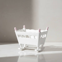 Dollhouse Infant Cradle High Detail Miniature Infant Cradle Encourages Imaginative Play Dollhouse Rocking Crib for Hobbyists