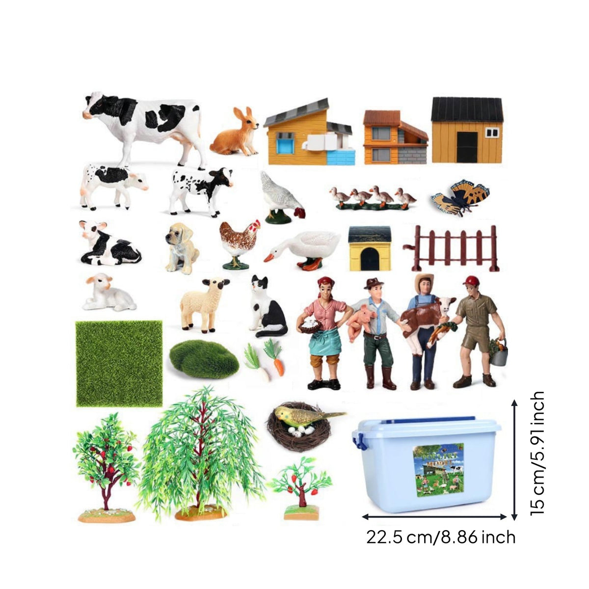 Farm Animal Playset Educational Realistic Animal Figures Easy to Clean for Kids