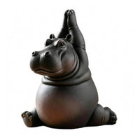 Resin Meditation Hippo Ornament Rounded Statue Sculpted