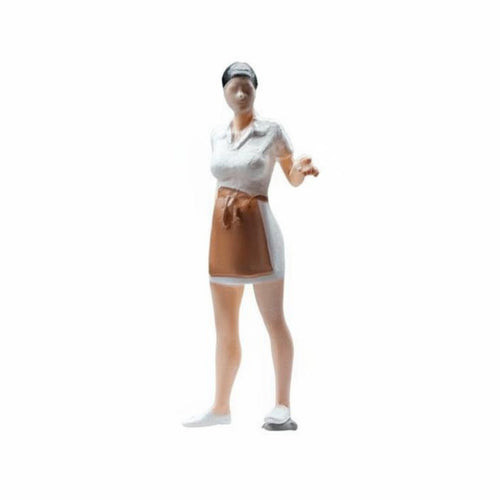 1:64 Scale Female Vendor Figure Lifelike Details Miniature Chef Model Handmade