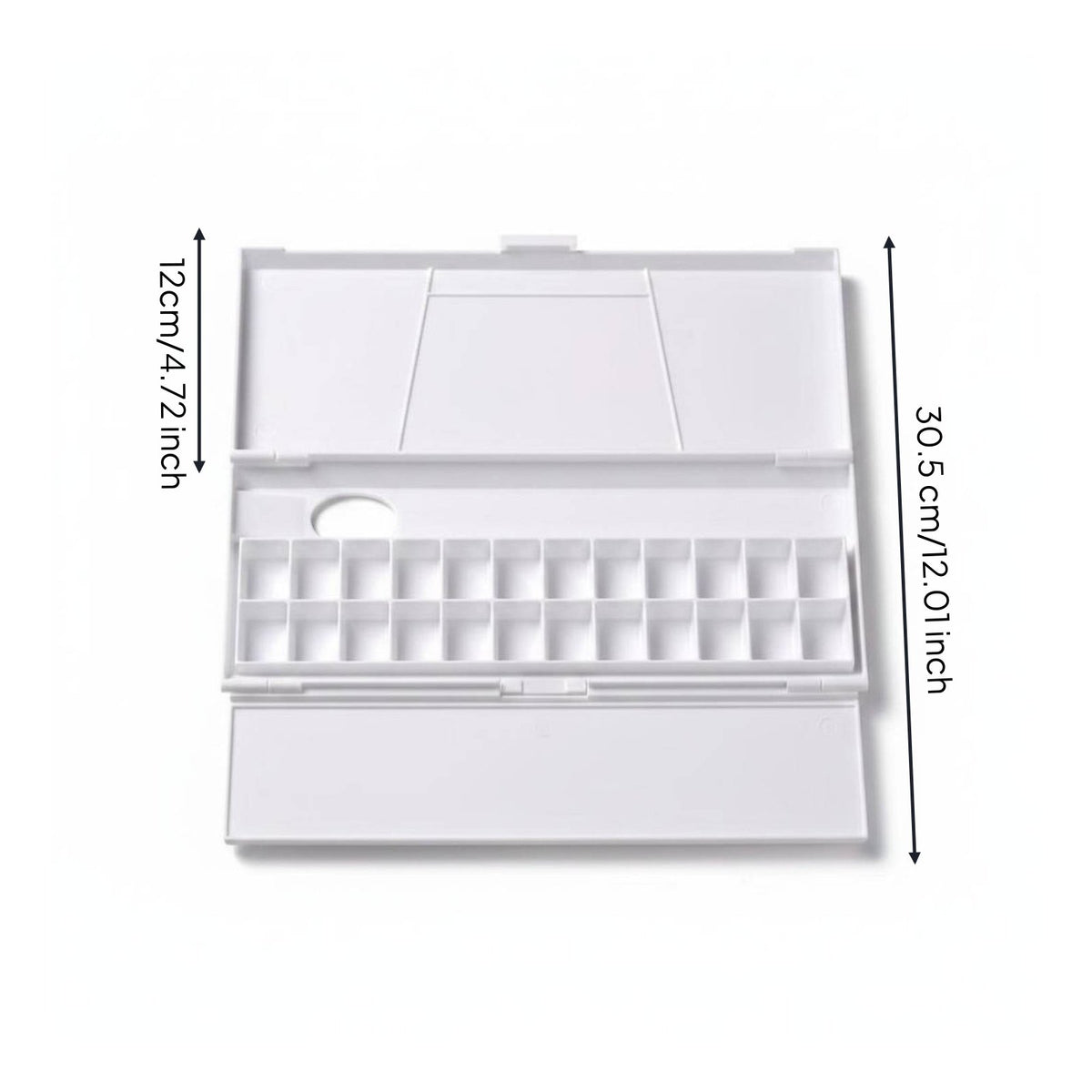 24-Slot Paint Tray Easy to Clean Folding Watercolor Box Sturdy for Painting