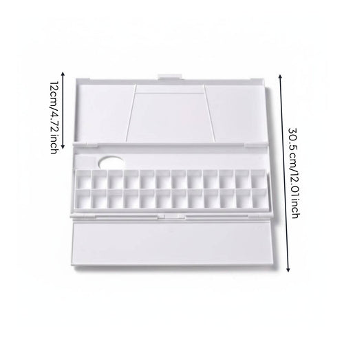 24-Slot Paint Tray Easy to Clean Folding Watercolor Box Sturdy for Painting
