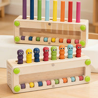 Montessori Cylinder Peg Board Early Education Wooden Cylinder Sorting Board