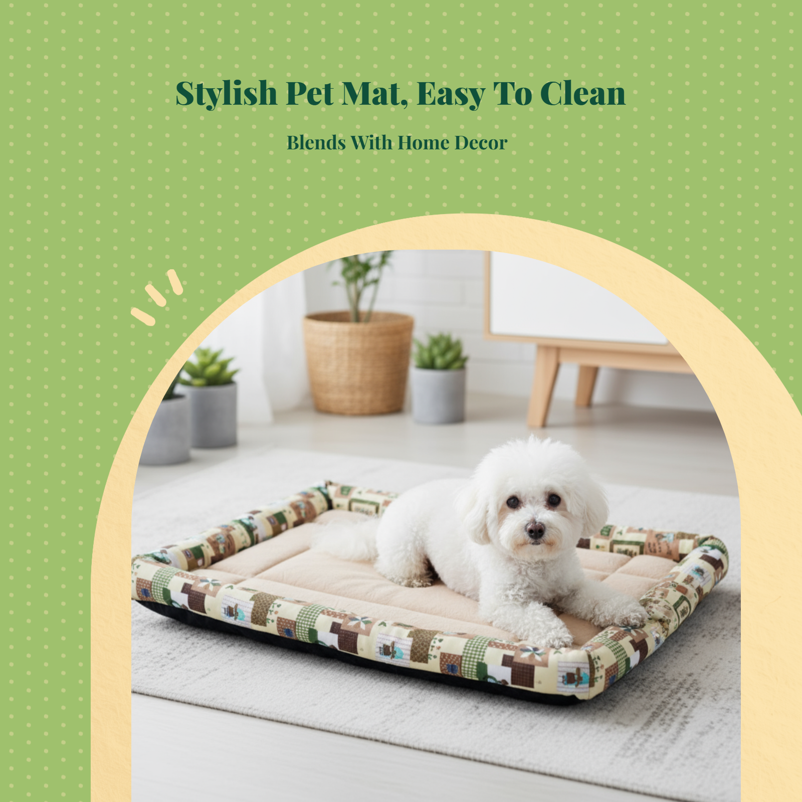 Ultra-Soft Dog Bed, Plush Non-Slip Kennel Mat, Calming