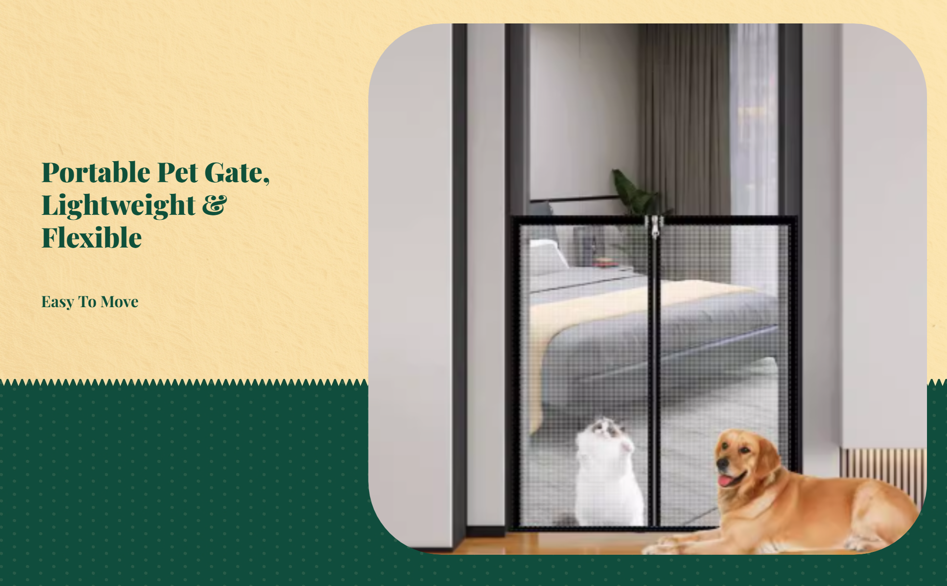 Removable cat mesh door, easy install