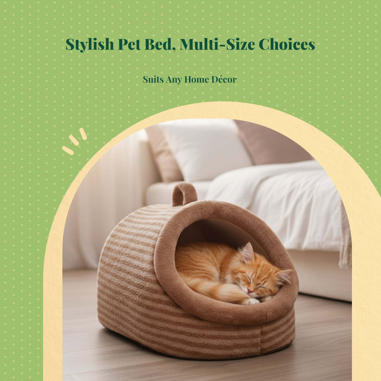 Semi-Enclosed Plush Pet Bed, Calming Indoor Sanctuary