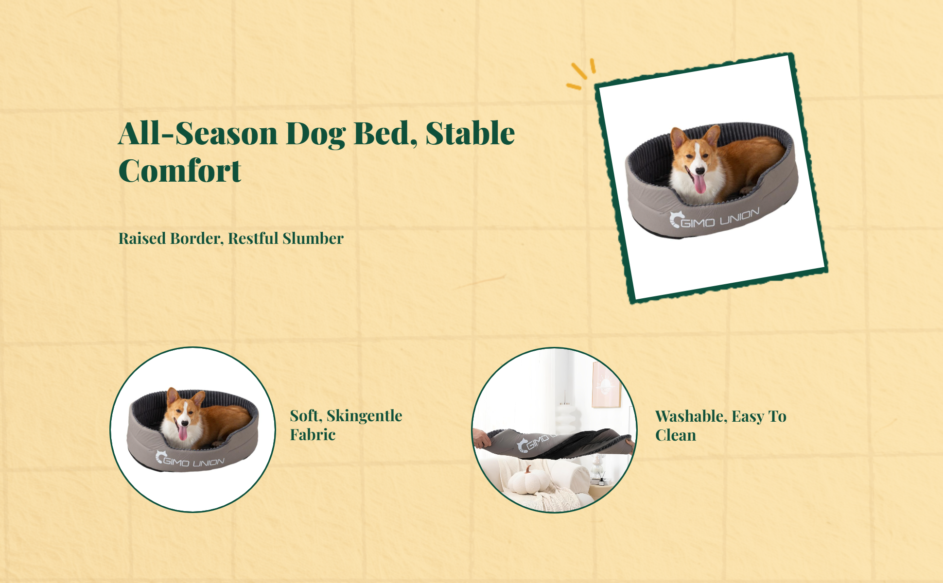 Orthopedic washable dog bed