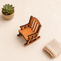 1:12 Scale Chair Slatted Back Wooden Miniature Rocking Chair Decorative