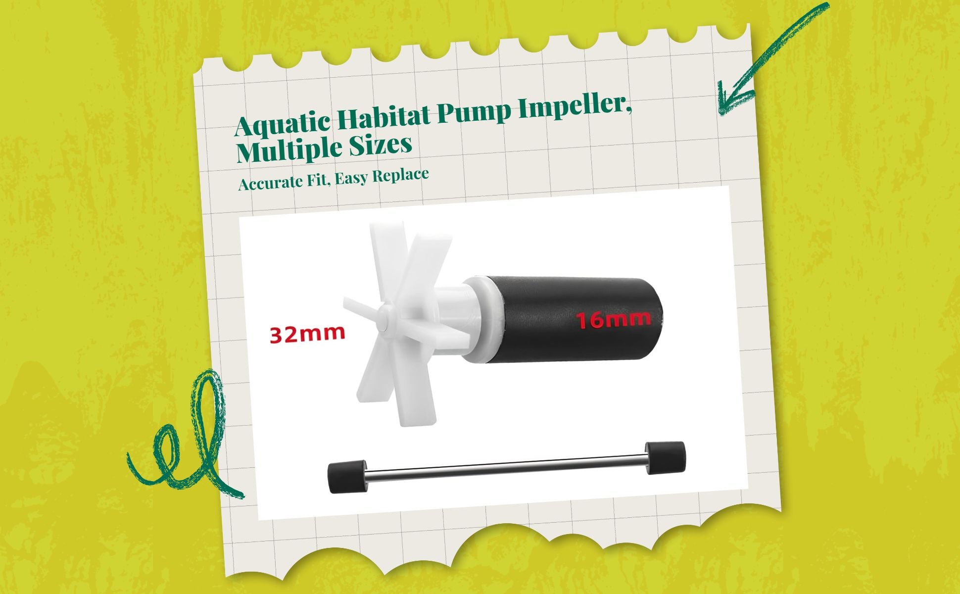 Ceramic shaft for quiet water flow