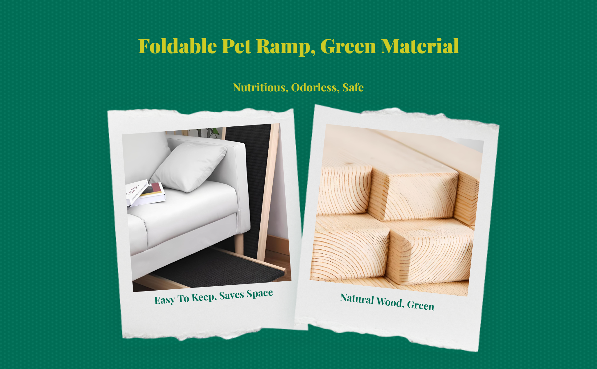 Foldable wooden pet stairs, non-slip