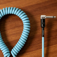 Coiled Bass Guitar Cable Good Conductivity 1/4 Inch Audio Cable Wear-Resistant Curly Instrument Cord for Guitarists
