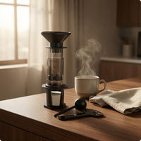 Manual Coffee Brewer Upright Clear Coffee Brewer Gilded Step Numbers Brew Gear