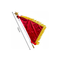 Procession Lead Flag Tassel Trim Marching Banner Golden Star Top for Students