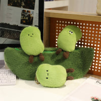 Peas in Pod Soft Toy Embroidered Pea Pod Soft Toy Green
