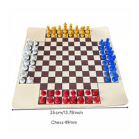 Four-Player Chess Set Multicolor Strategy Game Large