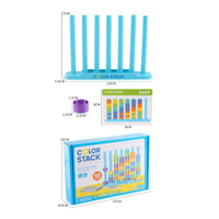 48 Pieces Color Matching Stacking Toy Fine Movement Skills Color Sorting Stack