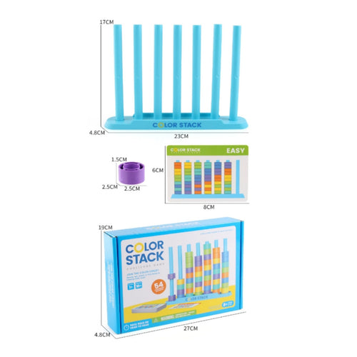 48 Pieces Color Matching Stacking Toy Fine Movement Skills Color Sorting Stack