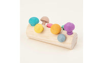 8 Pieces Wood Toadstool Picking Game Hand-Eye Coordination Color Learning Toy
