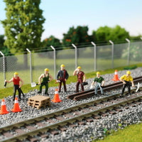 6 Pieces Miniature Construction Worker Set Pre-Painted HO Scale Worker Figures Highly Detailed Sand Table Model People for Hobbyists, Dioramas