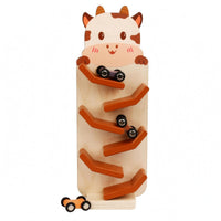 Tabletop Car Ramp Set Natural Wood Wooden Race Track Compact for Children