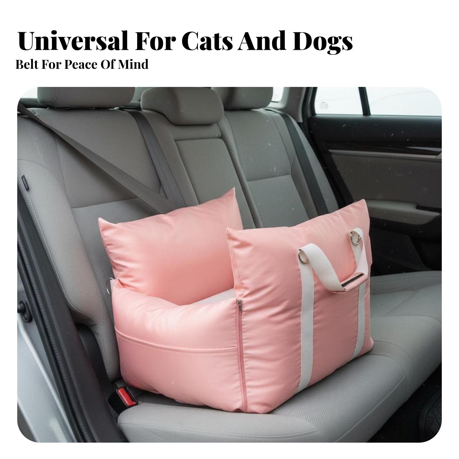 Multi-Use Small Dog Car Seat Comfortable Washable Pet Car Carrier Soft Padding for Travelers, Road Trips, Home