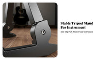Foldable Guitar Stand Compact Triangular Guitar Stand Non-Slip Feet Portable Instrument Holder for Travel, Studio